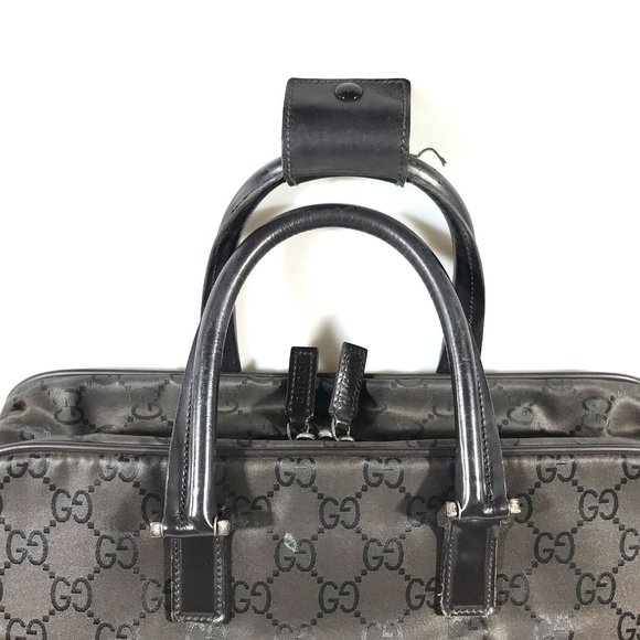 325174F V Gucci Shoulder Bag GG Boston Black Nylon - Picture 7 of 12